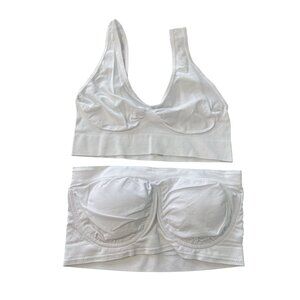 Rhonda Shear 2 Pk Best of Ahh Bra Size Large Stretch Seamless White Comfy 544.3